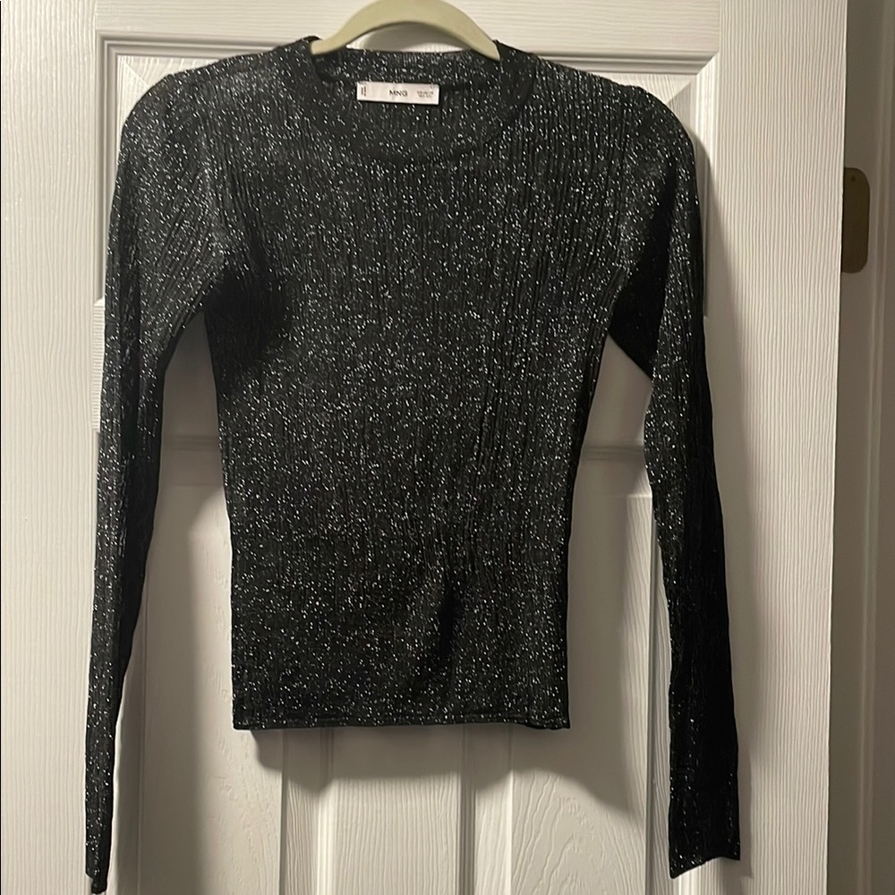 Mango Sparkly Long Sleeve Top
